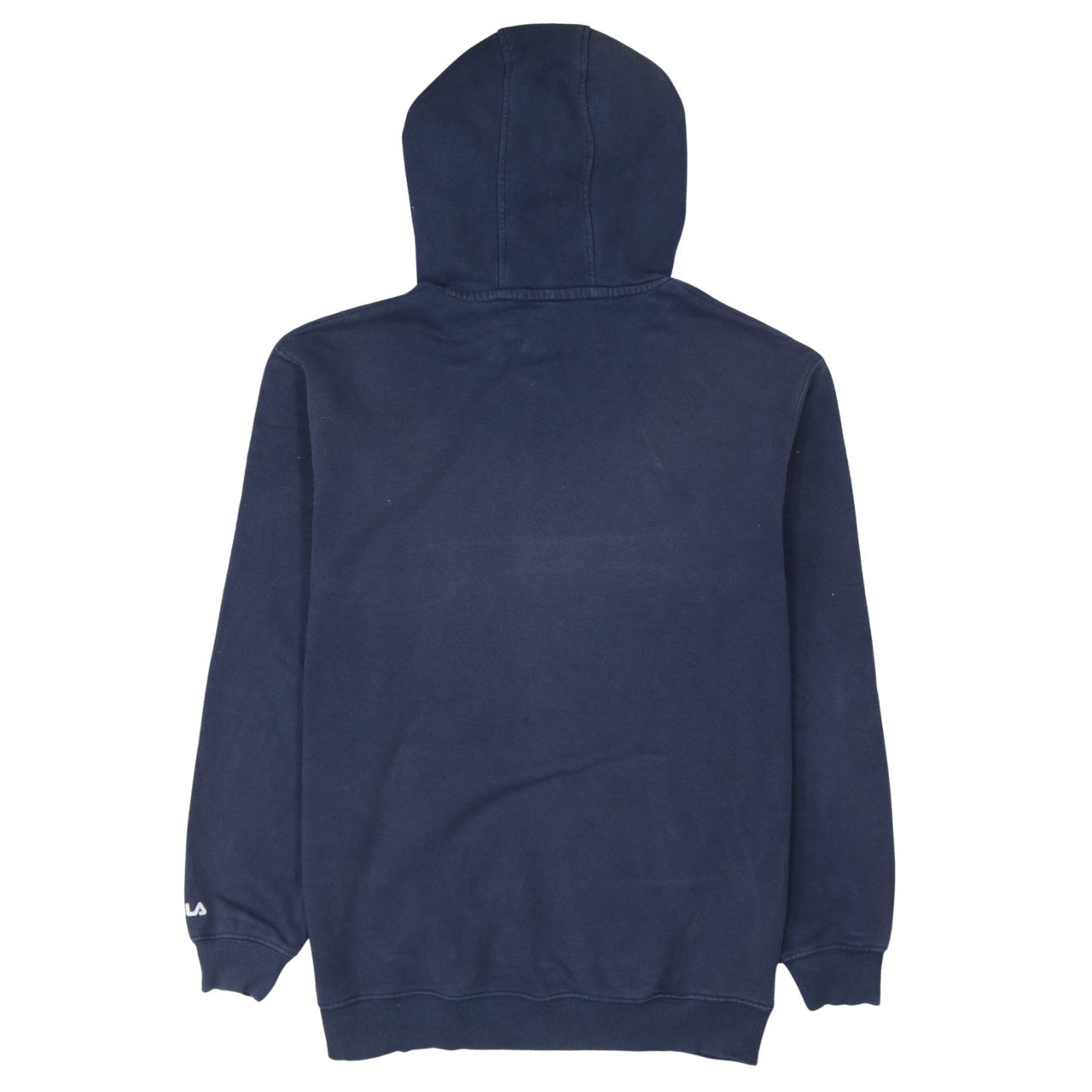 FILA Men Blue Pullover Hoodie Small Logo Fleece Sweatshirt