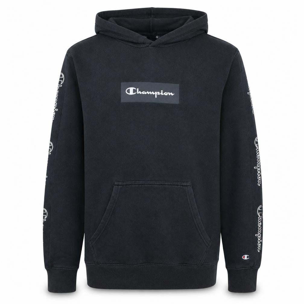 Champion Men's Black Medium Pullover Hoodie Logo Graphic