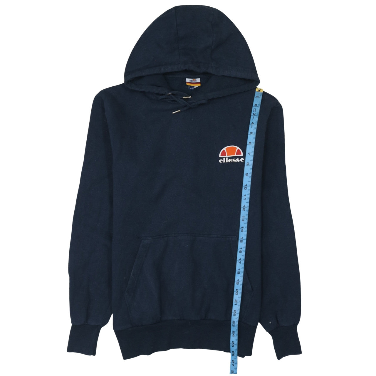 Ellesse Mens Blue Pullover Hoodie UK M Logo Sportswear Sweatshirt