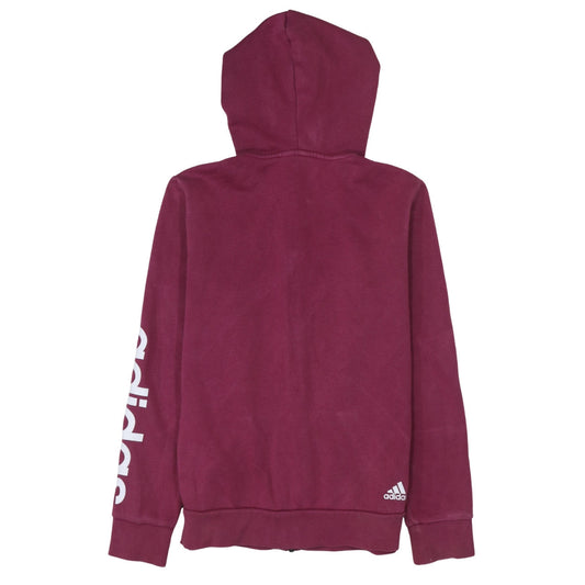 Adidas Womens Burgundy Full Zip Hoodie Size M Cotton Blend