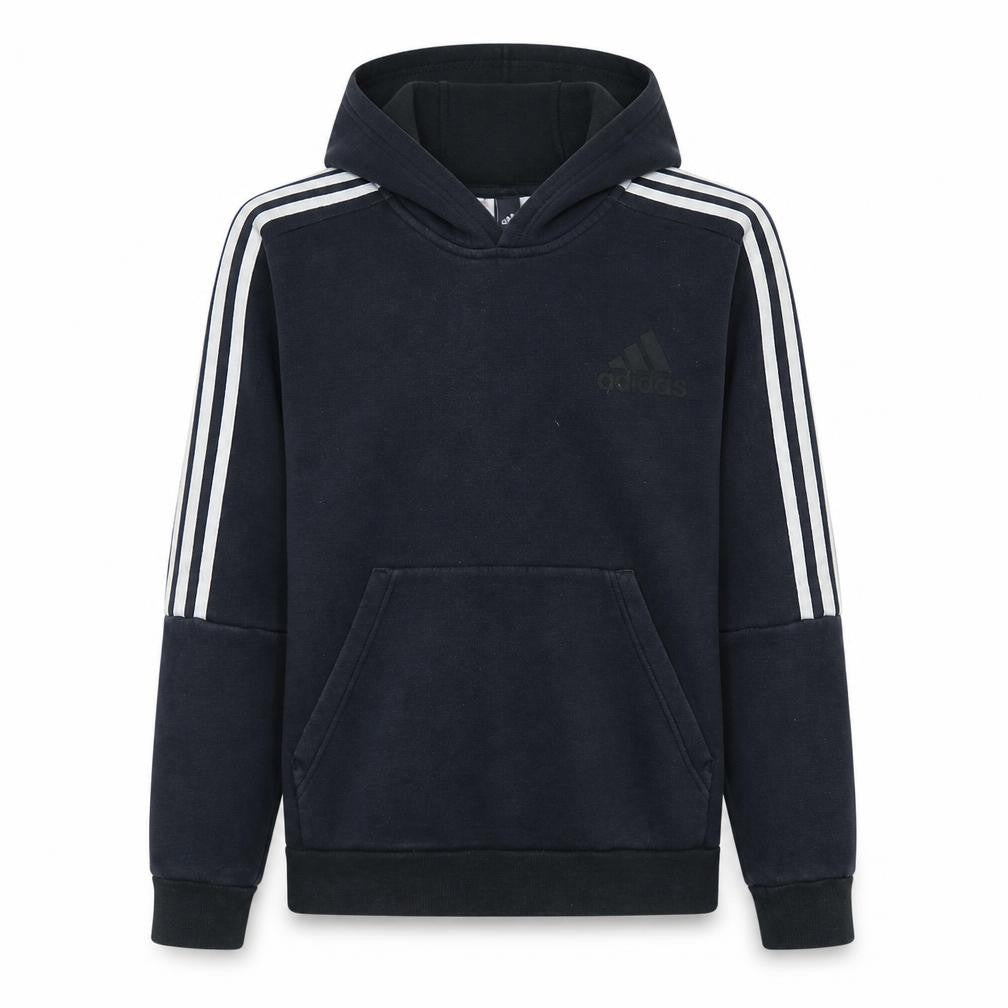 Adidas Boys Black Pullover Hoodie 13-14 Years Classic 3-Stripes Design