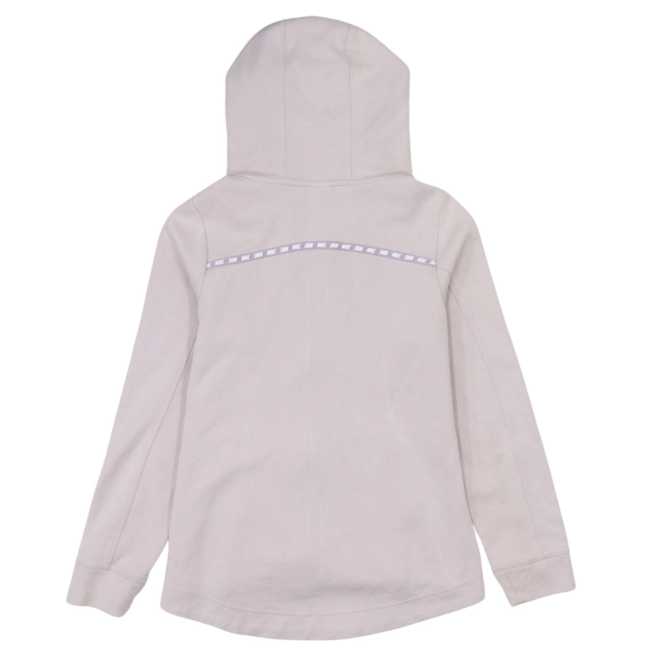 Nike Womens Beige XS Full Zip Hooded Sweatshirt with Logo