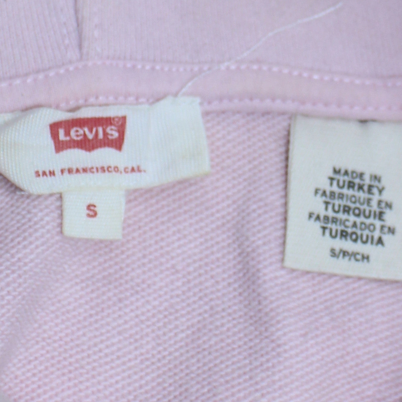 Levi's Women Pink Pullover Hoodie Small Cotton Logo Casual