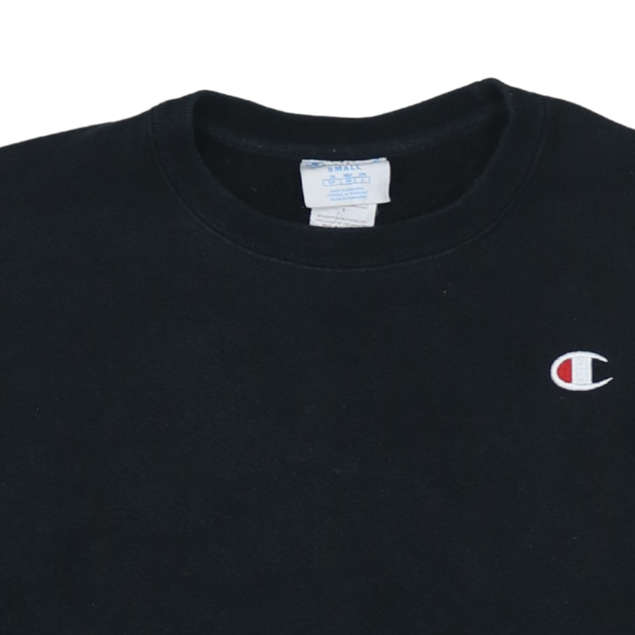 Champion Women Black Small Pullover Sweatshirt Logo Crew Neck