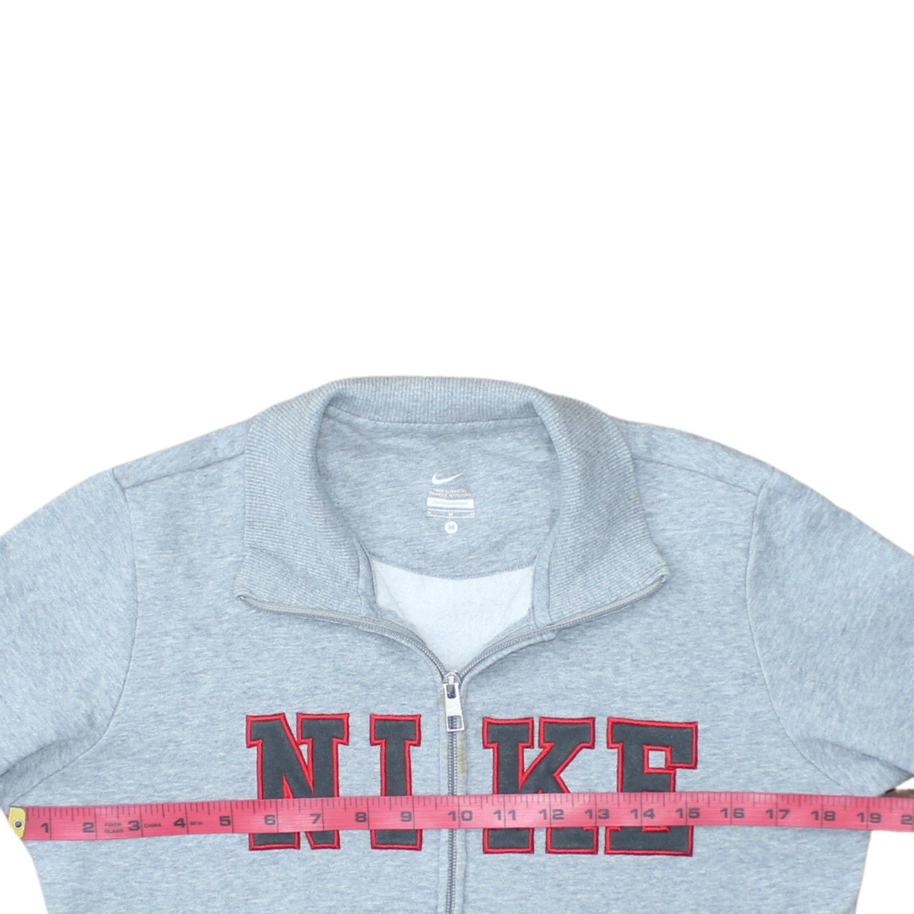 Nike Men's Grey Full Zip Sweatshirt Size M Logo Athletic Jacket