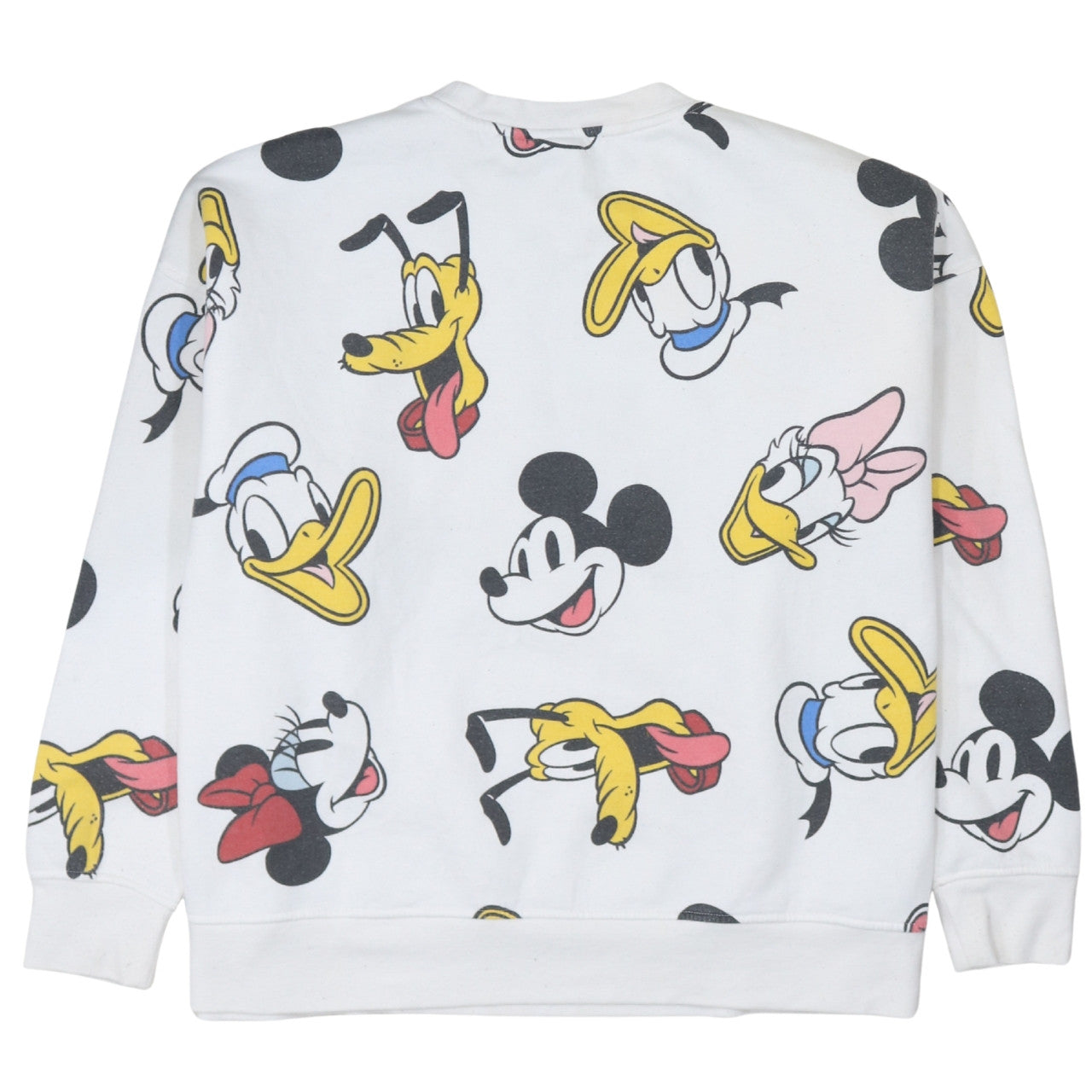 Disney Women White XL Sweatshirt Mickey Minnie Donald Pluto Pullover