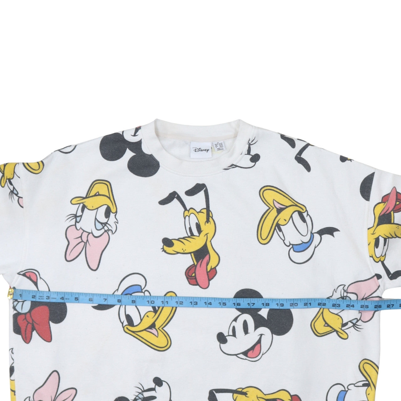 Disney Women White XL Sweatshirt Mickey Minnie Donald Pluto Pullover