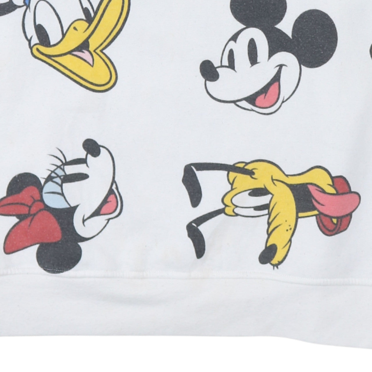 Disney Women White XL Sweatshirt Mickey Minnie Donald Pluto Pullover