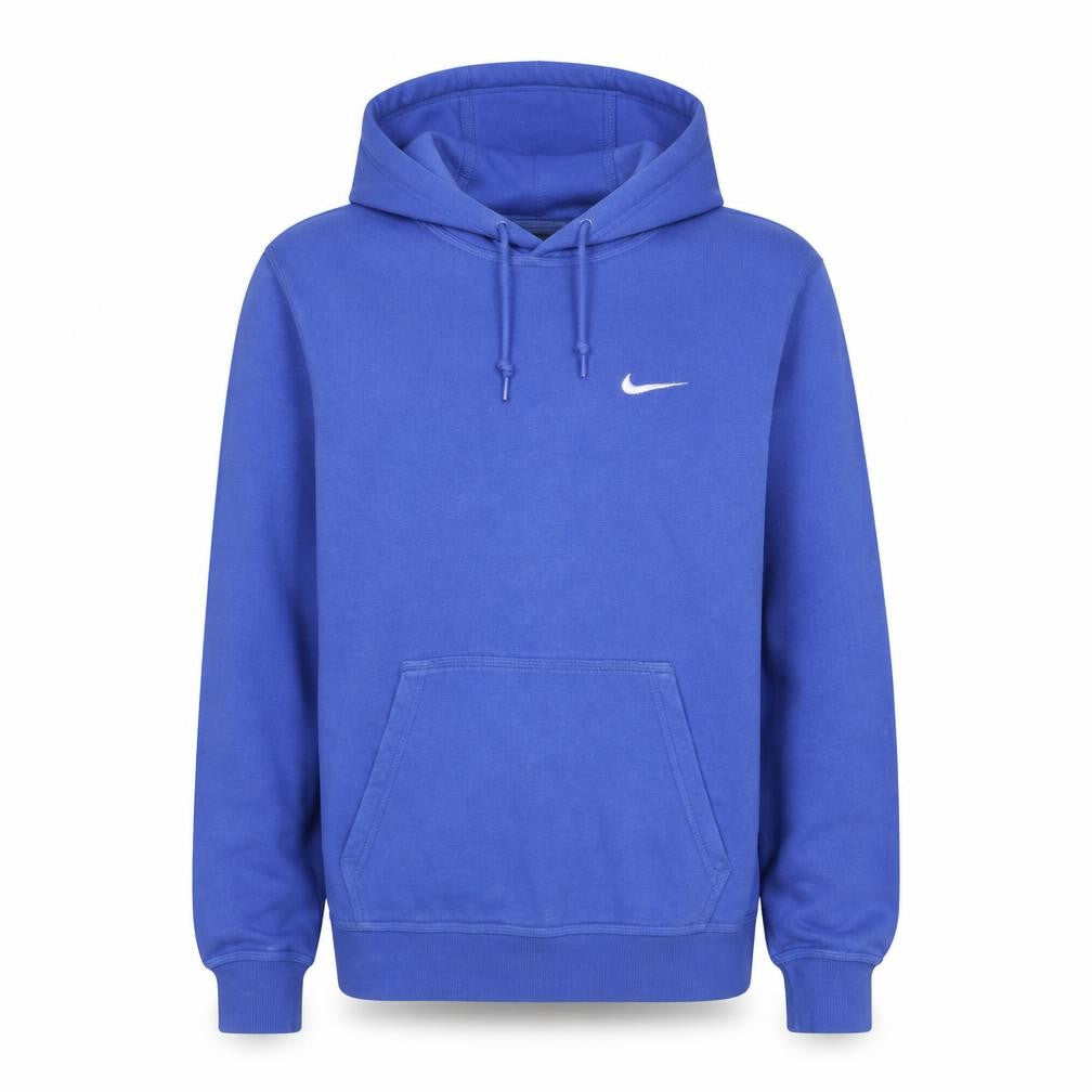 Nike Men's Blue Small Pullover Hoodie with White Logo