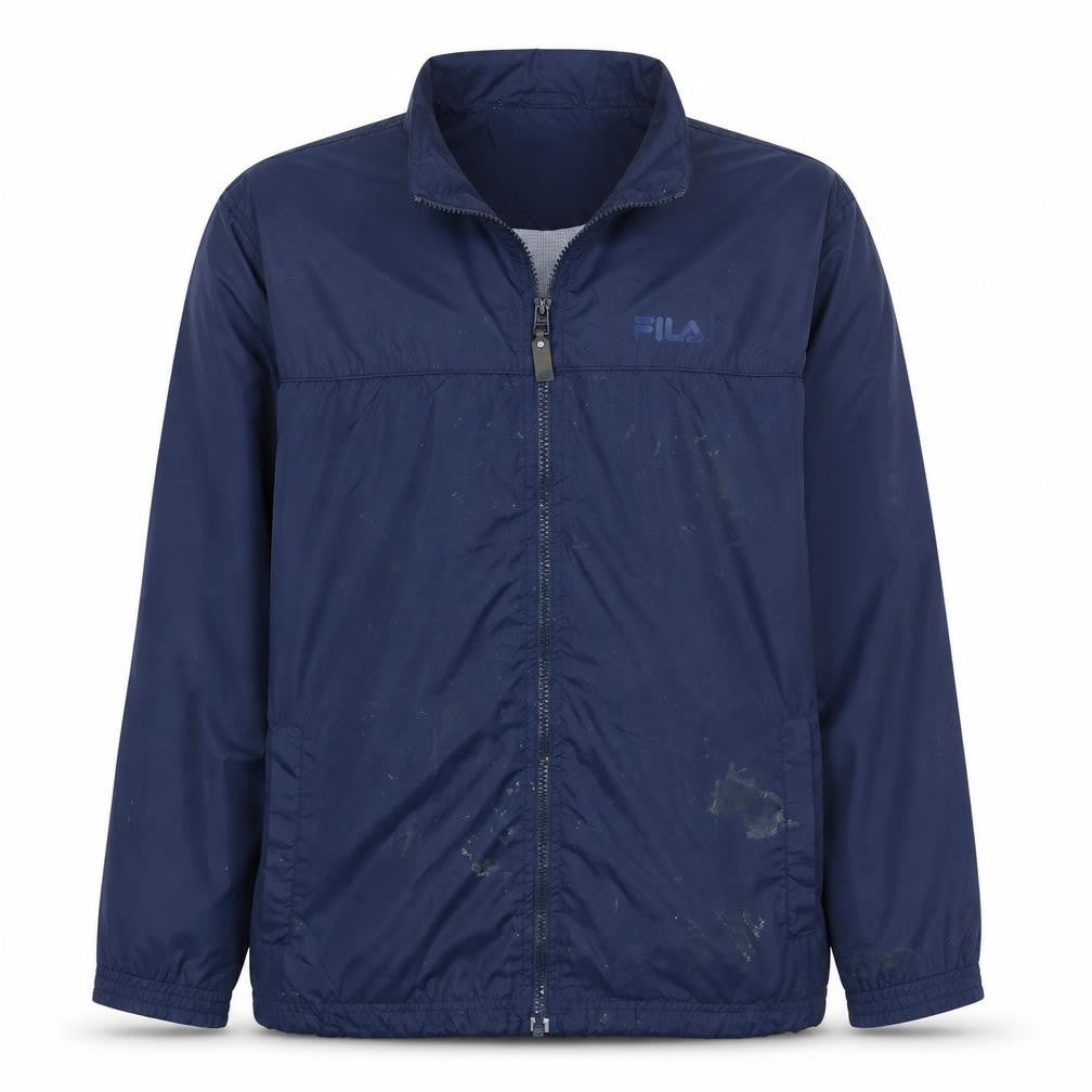Fila Boys Blue Size 16 Windbreaker Jacket Full Zip Lightweight Sportswear