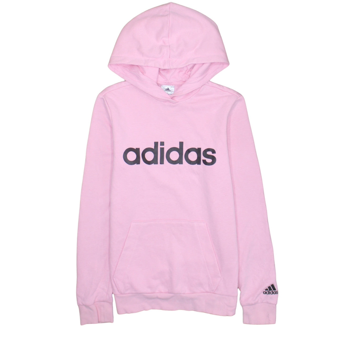 Adidas Women's Pink Pullover Hoodie Size S 8-10 Logo Cotton Blend