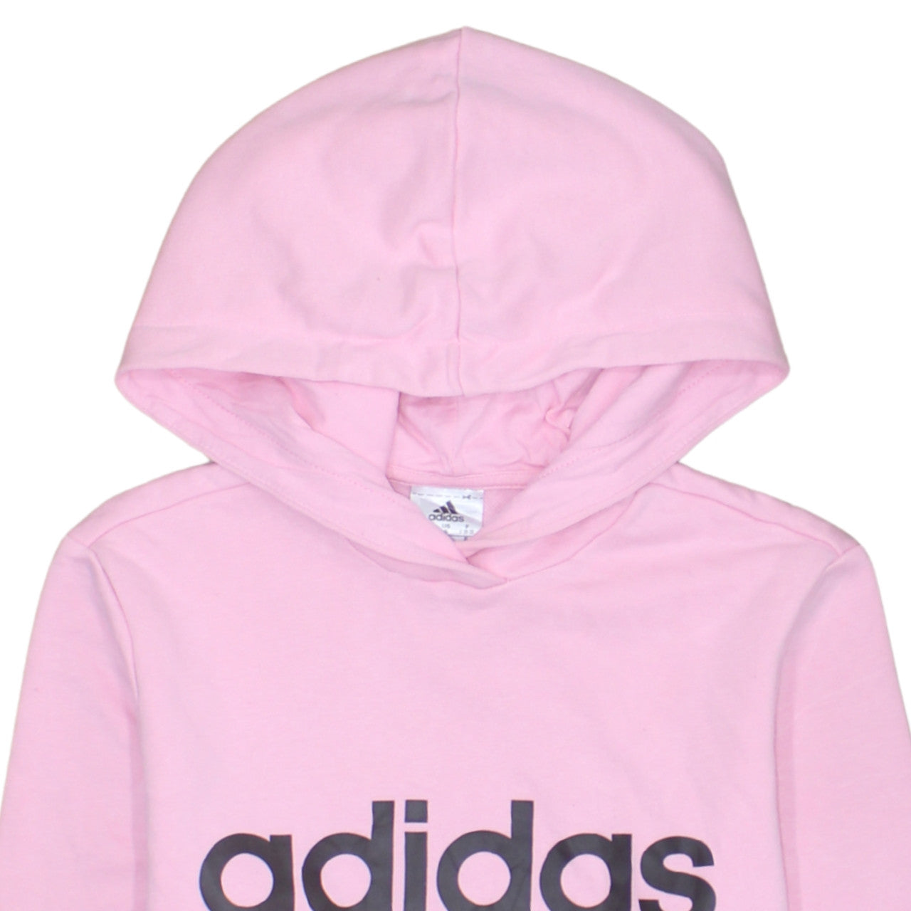 Adidas Women's Pink Pullover Hoodie Size S 8-10 Logo Cotton Blend
