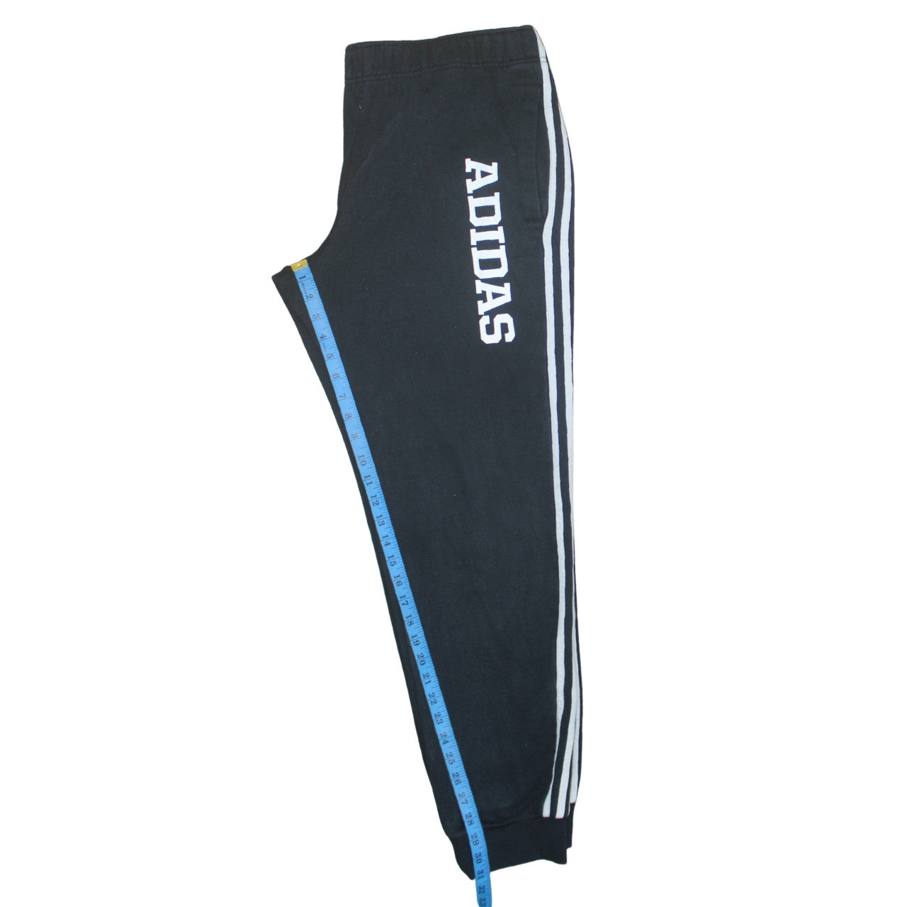 Adidas Men's Black Jogger Fleece Sweatpants L Side Stripe Regular Fit