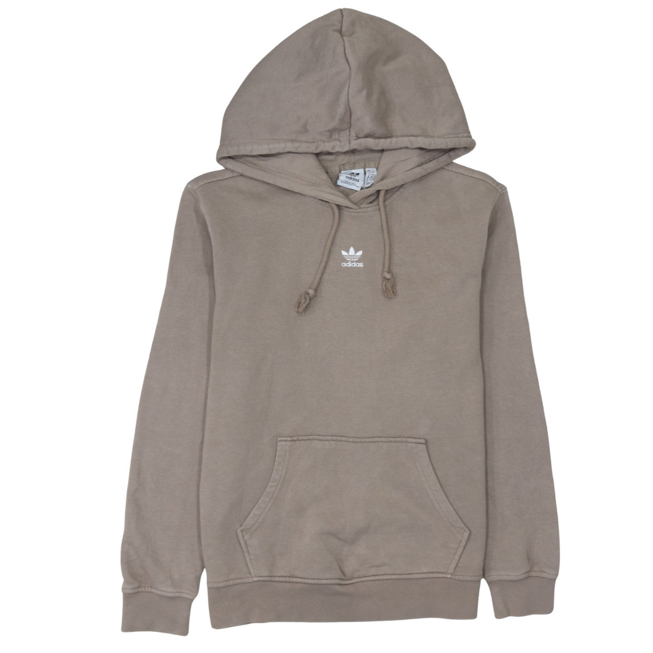 Adidas Womens Beige Pullover Hoodie Size 8 Cotton Blend Casual