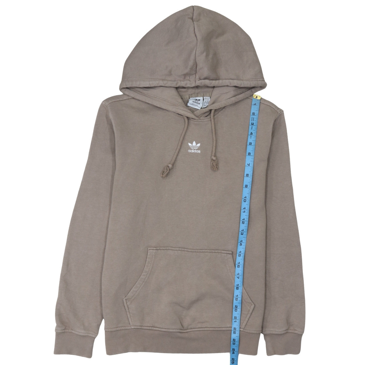 Adidas Womens Beige Pullover Hoodie Size 8 Cotton Blend Casual