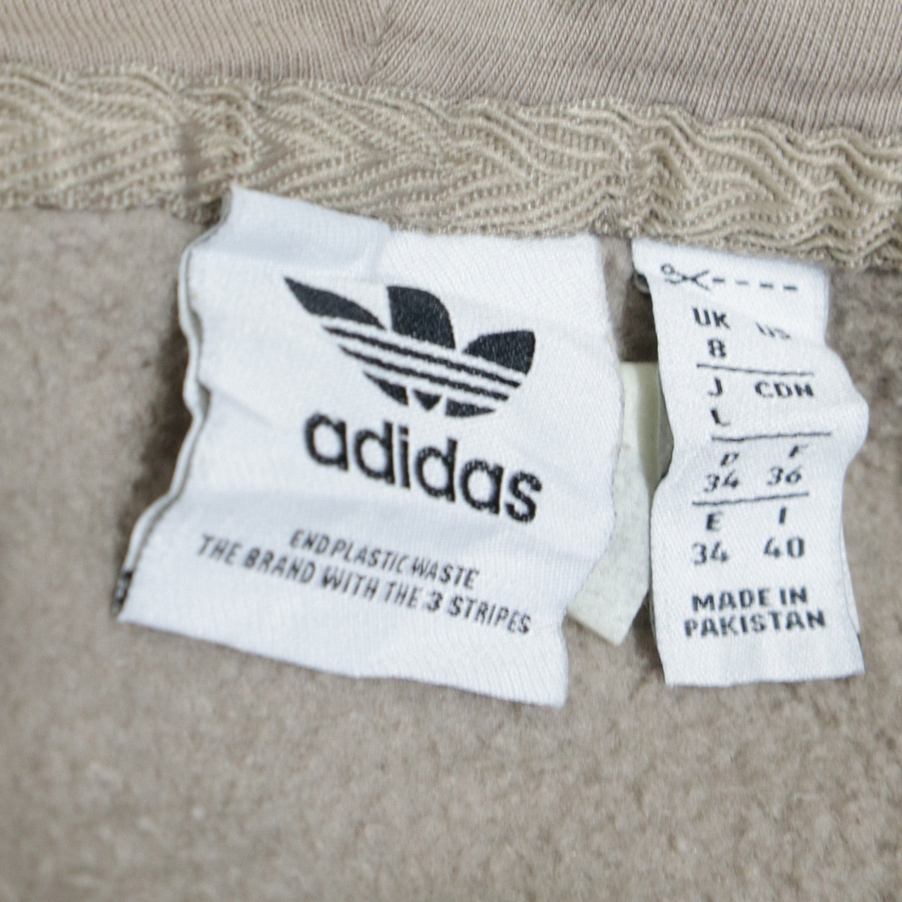 Adidas Womens Beige Pullover Hoodie Size 8 Cotton Blend Casual