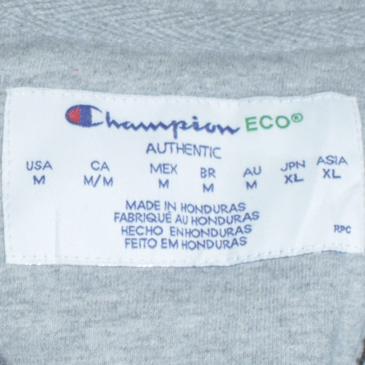 Champion Men’s Grey Full Zip Hoodie M Regular Fit Logo Fleece
