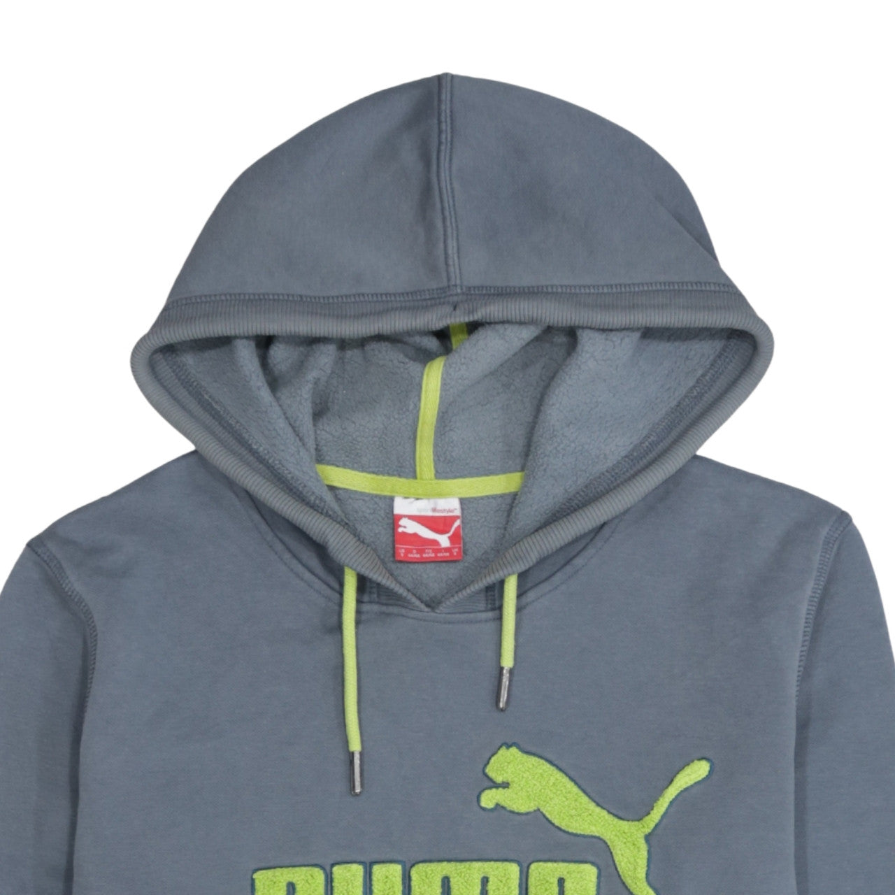 Puma Men's Grey Pullover Hoodie S Logo Sports Fleece Sweatshirt