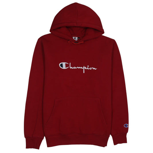Champion Men's Red XL Pullover Hoodie Embroidered Logo Cotton