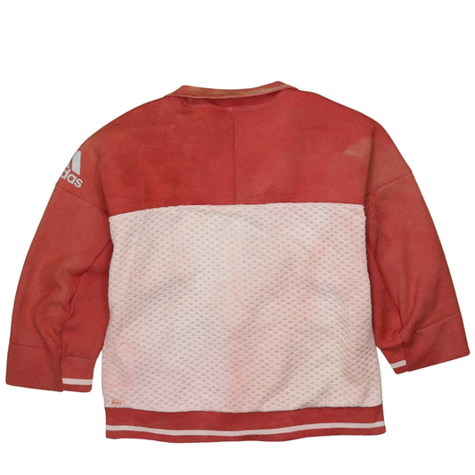 Adidas Womens Coral Red Full Zip Sweatshirt Size M 12-14 Lined Pockets