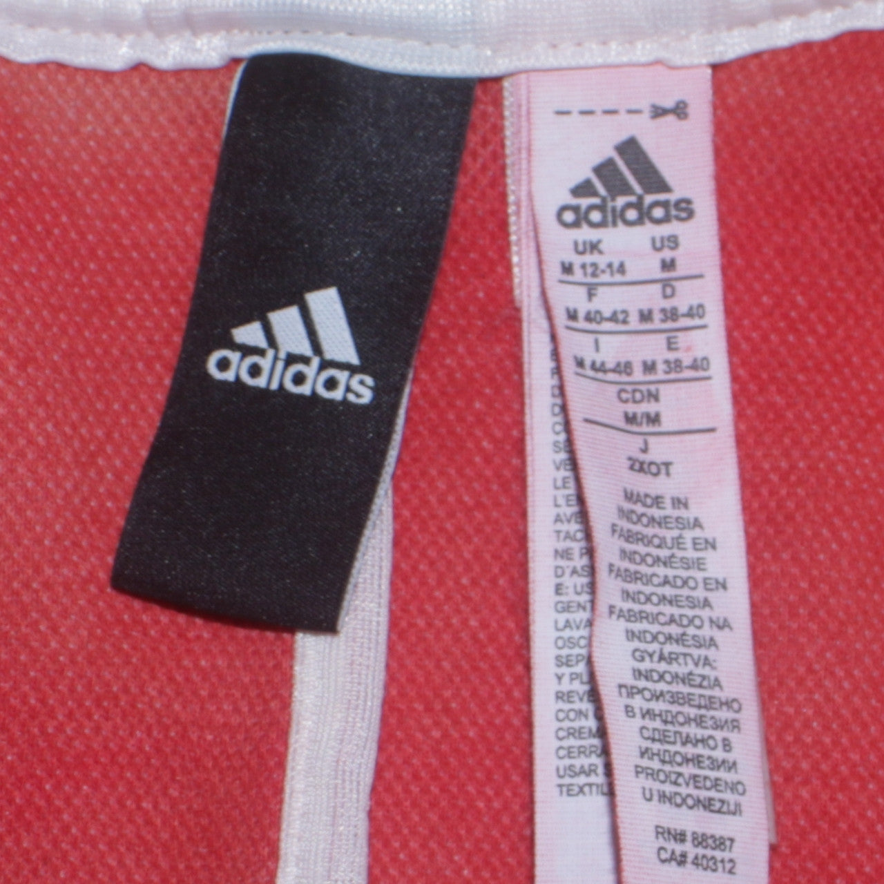 Adidas Womens Coral Red Full Zip Sweatshirt Size M 12-14 Lined Pockets