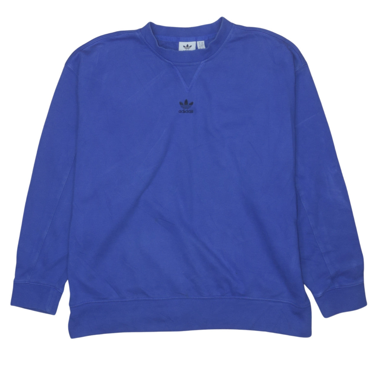 Adidas Womens Blue Crew Neck Pullover Sweatshirt UK 6 XS