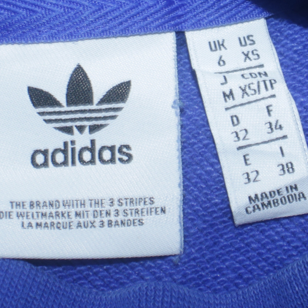 Adidas Womens Blue Crew Neck Pullover Sweatshirt UK 6 XS