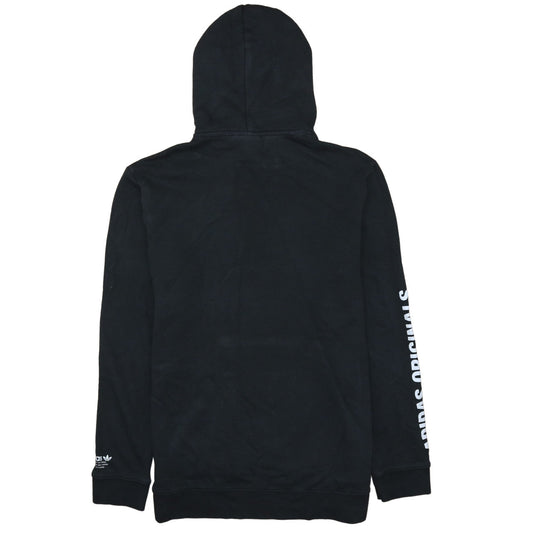 Adidas Mens Black Pullover Hoodie L Graphic Logo Sportswear