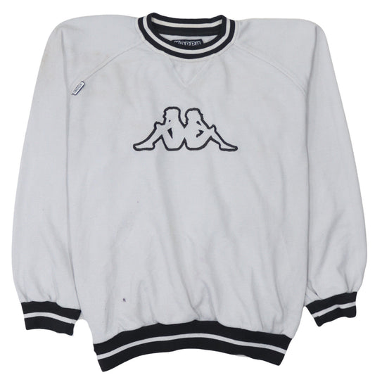 Kappa Men's White XL Logo Pullover Sweatshirt Vintage Sportswear