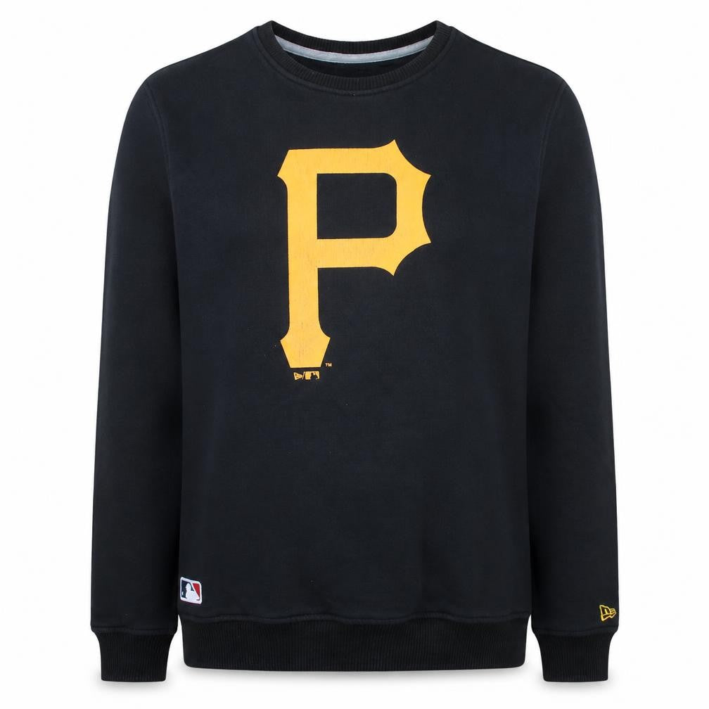 New Era Men Black L Pullover Crew Neck Baseball Sweatshirt