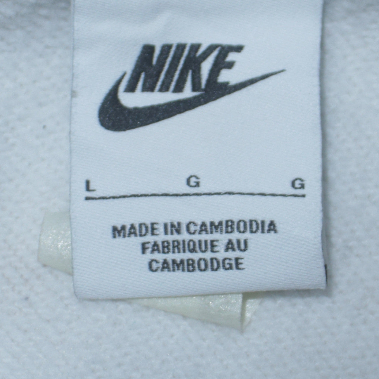 Nike Women White 1/4 Zip Pullover Sweatshirt Size L Cotton Blend