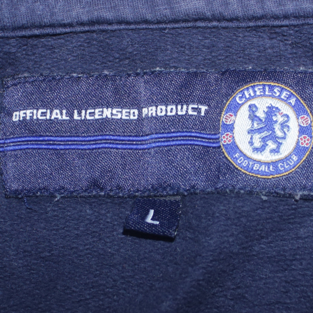 Chelsea FC Men's Blue Pullover Hoodie L Cotton Jersey