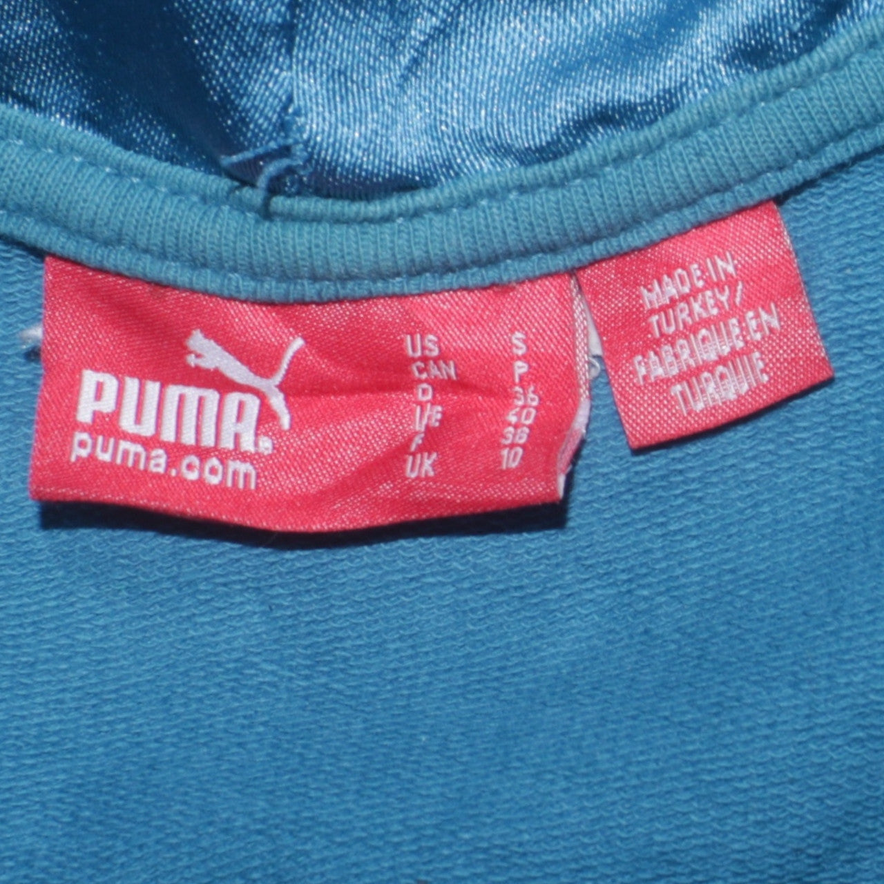 Puma Women's Blue Full Zip Hoodie Size 10 Cotton Blend
