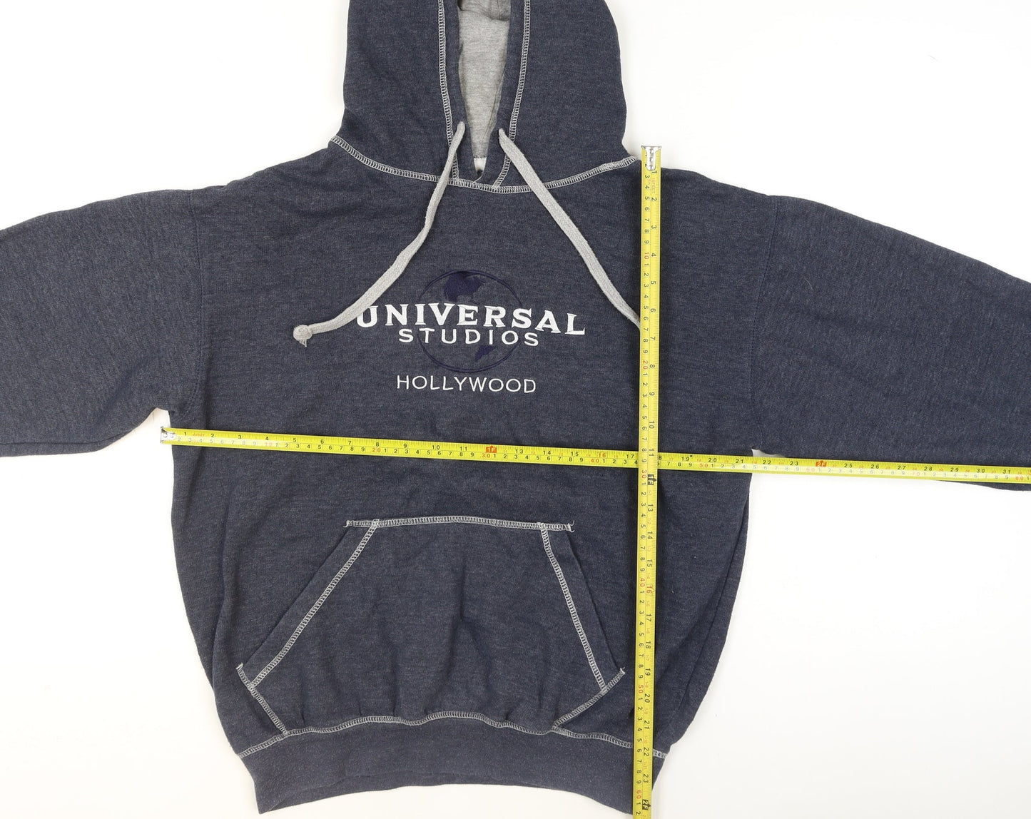 Universal Studios Men’s Blue Pullover Hoodie Medium Fleece Logo