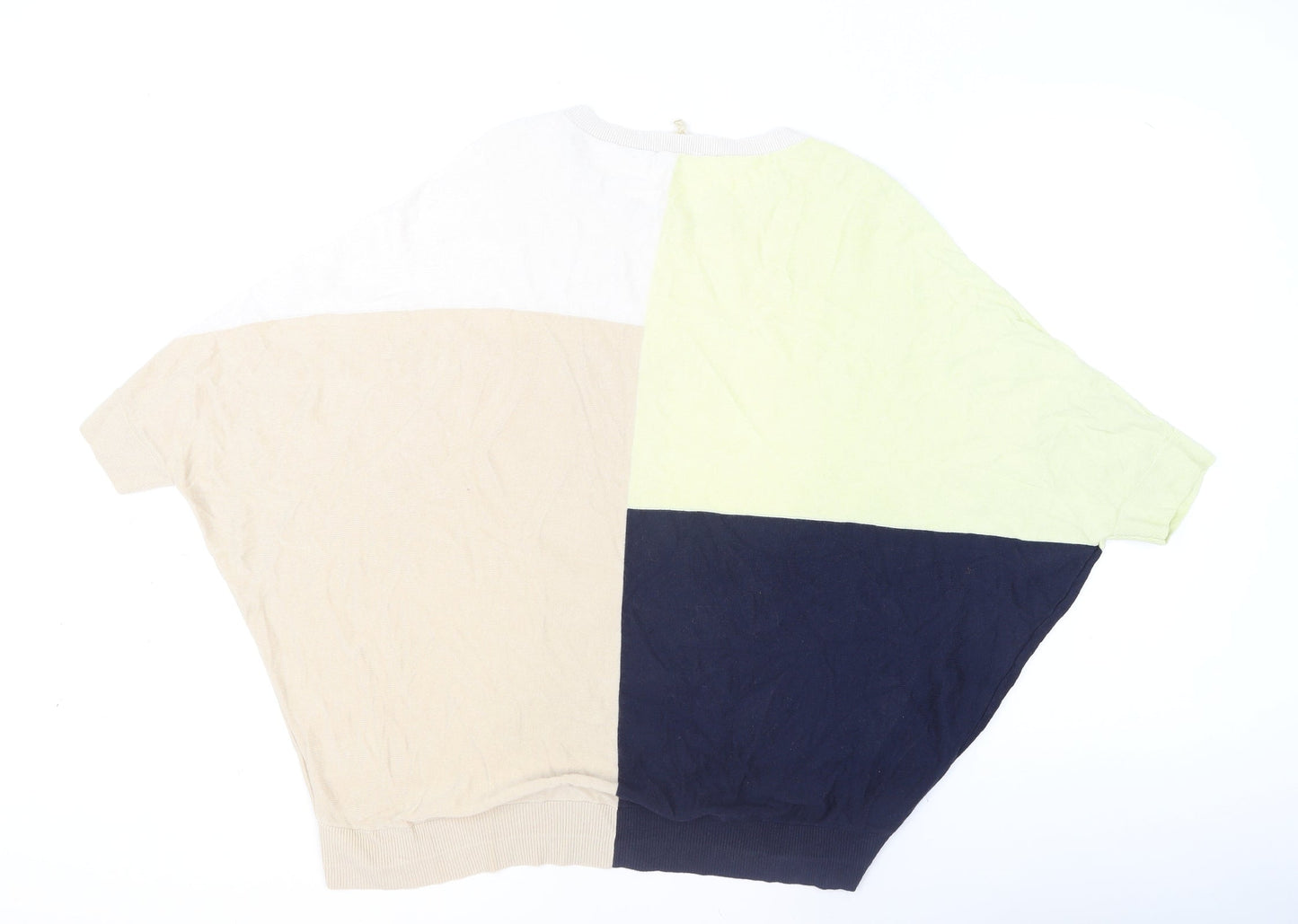 Phase Eight Womens Colour Block Beige Navy Knit Jumper L