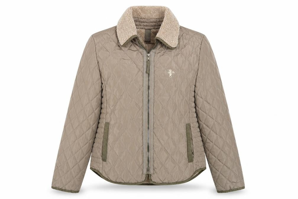 Coldene Women's Beige Quilted Full Zip Jacket Size S Outdoor Winter