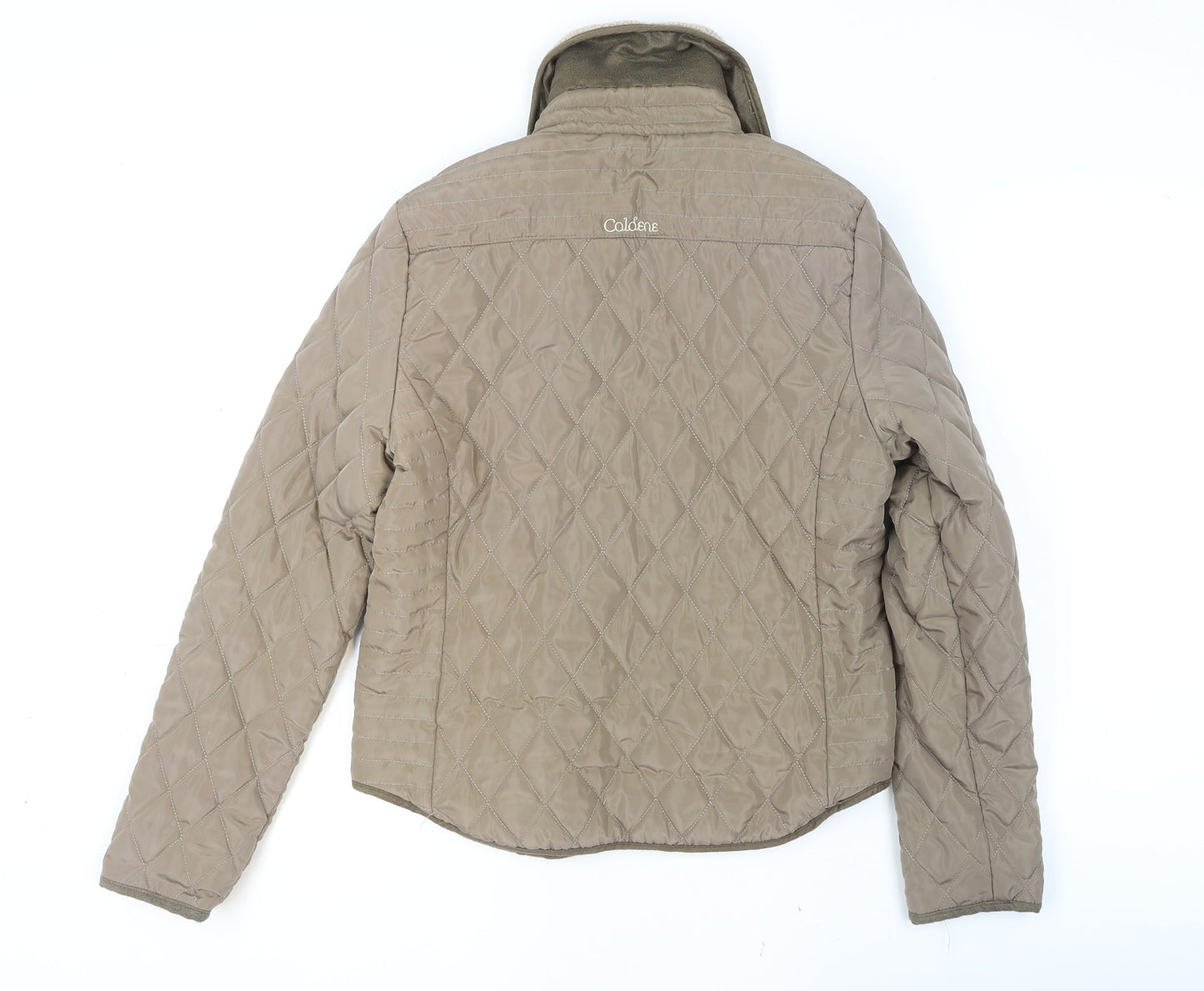 Coldene Women's Beige Quilted Full Zip Jacket Size S Outdoor Winter