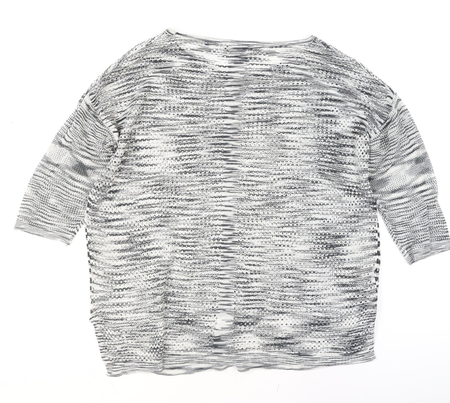 Mango Women Grey Knit Open Pullover Jumper Size 12