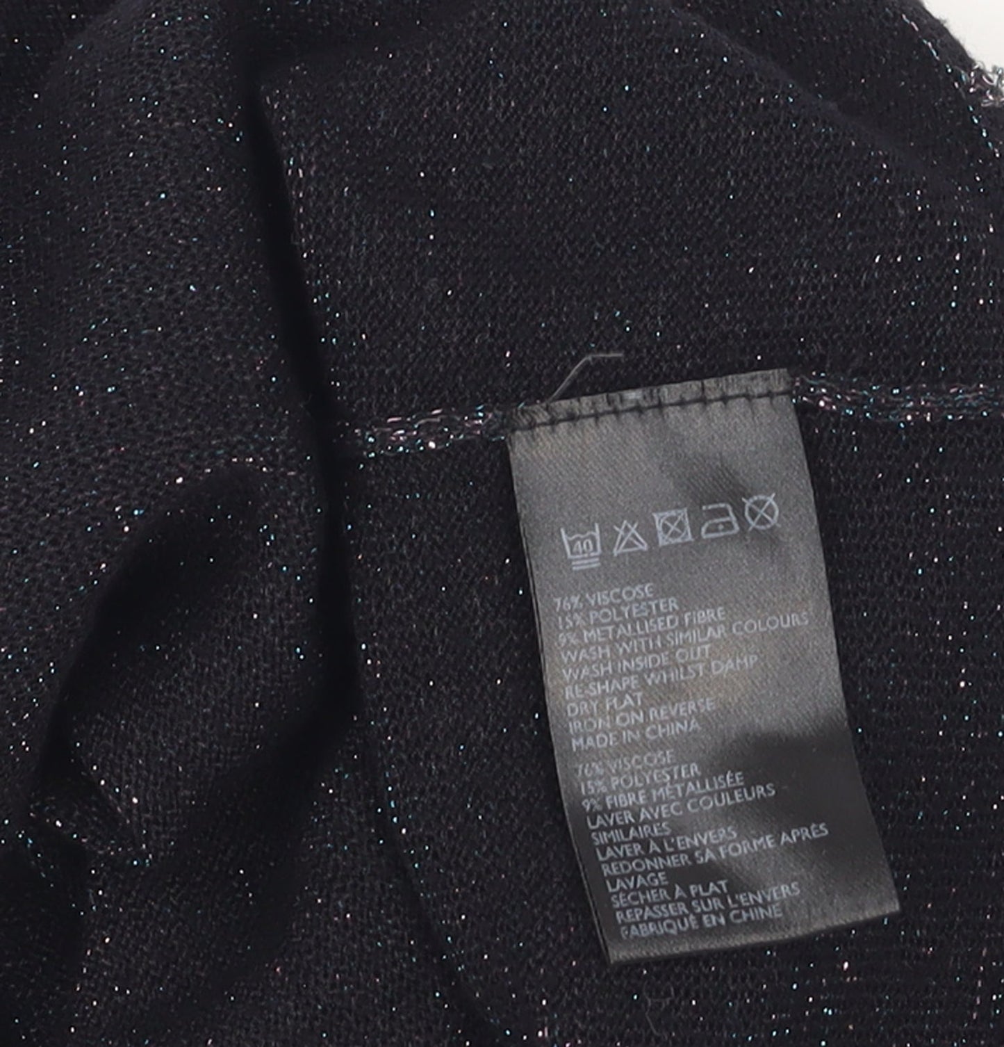 Cooperative Women's Black Glitter Knit XS Pullover Jumper