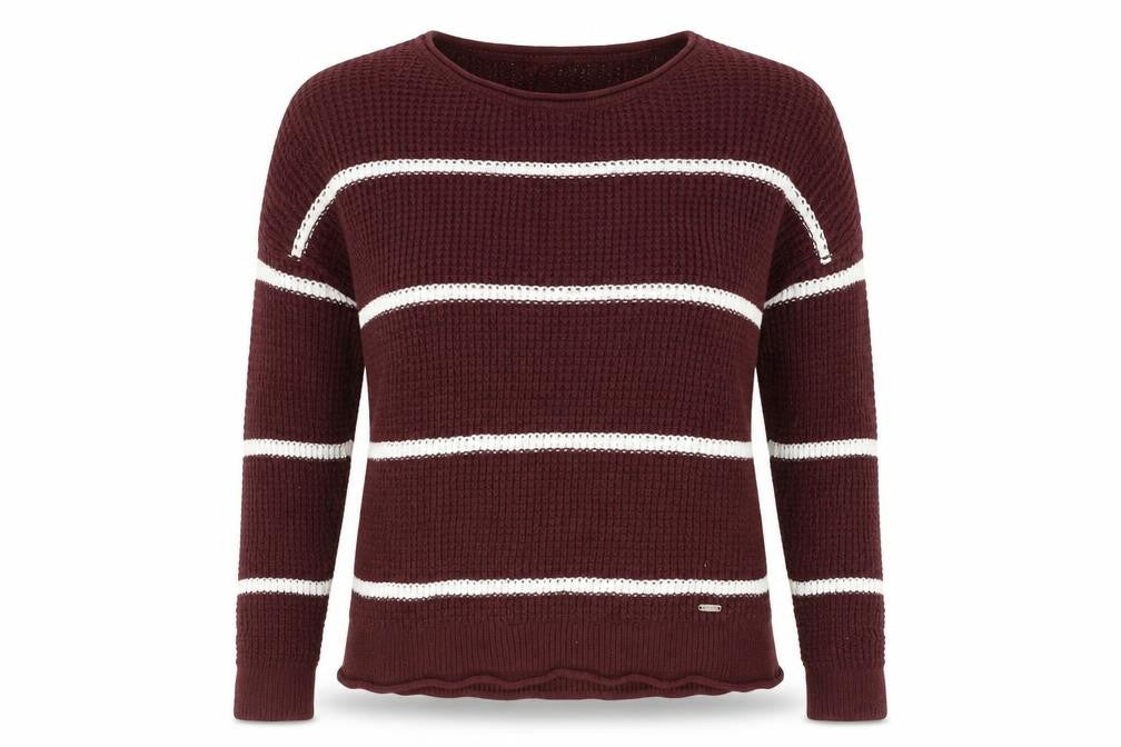 Hollister Women’s Purple Striped Chunky Knit Jumper XS