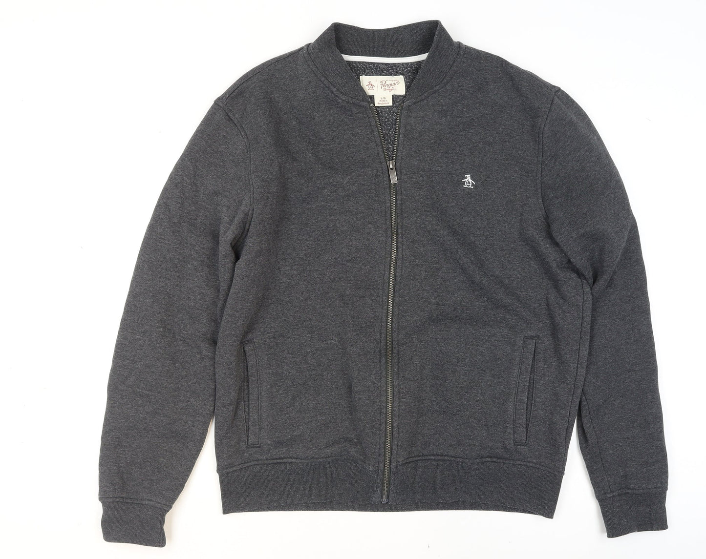 Original Penguin Men’s Grey Full Zip Sweatshirt L Regular Fit
