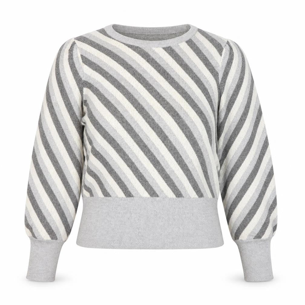 Marks and Spencer Women’s Grey Striped Knit Pullover Jumper Size 12