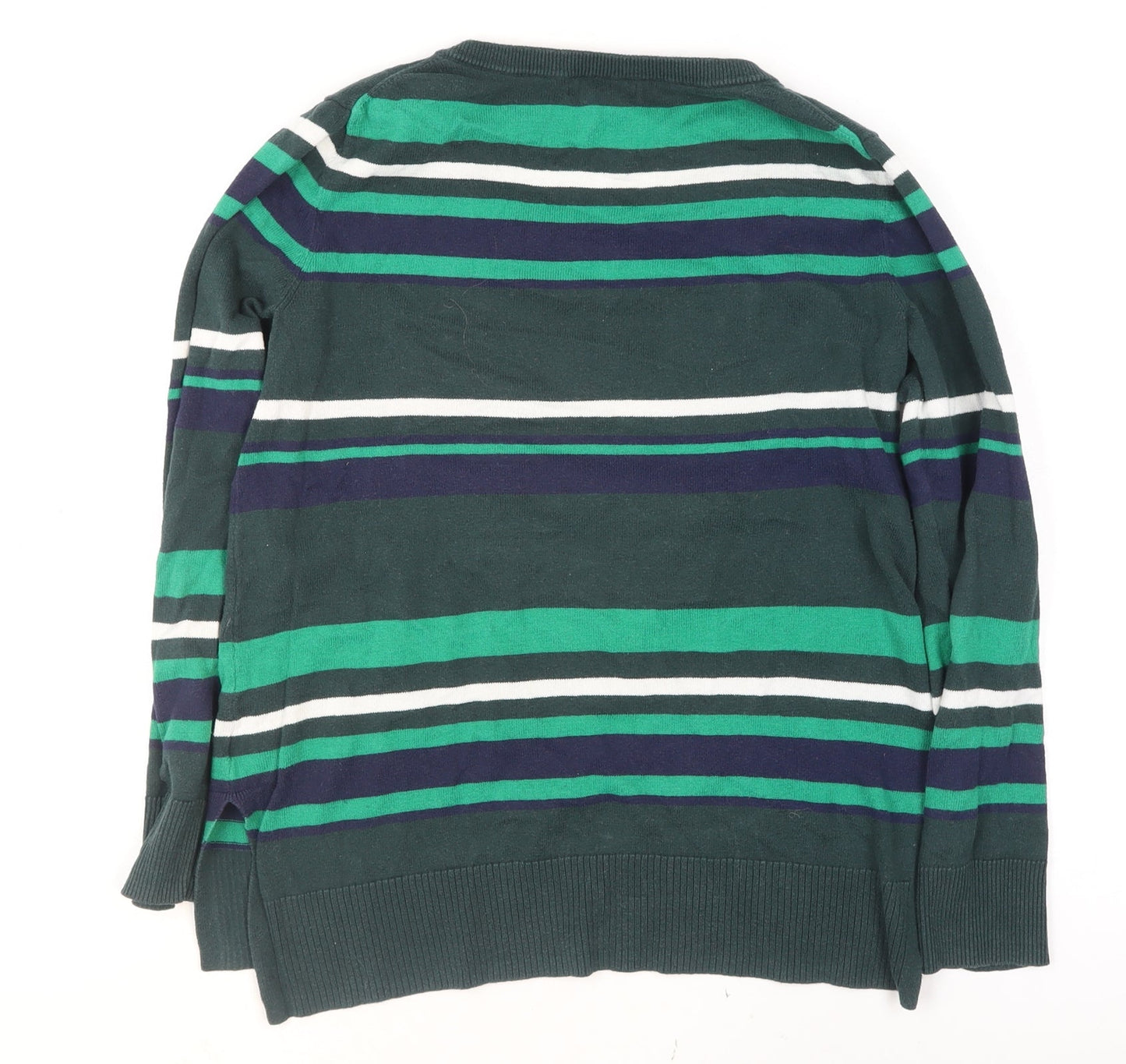 Gap Women’s Green Striped Cotton Pullover Jumper XS