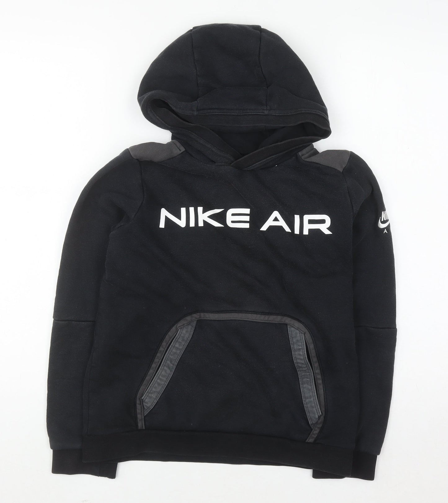 Nike Air Teens Black Hoodie Pullover L Logo Graphic Fleece