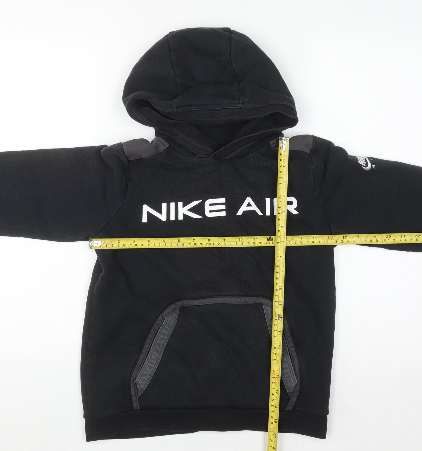 Nike Air Teens Black Hoodie Pullover L Logo Graphic Fleece