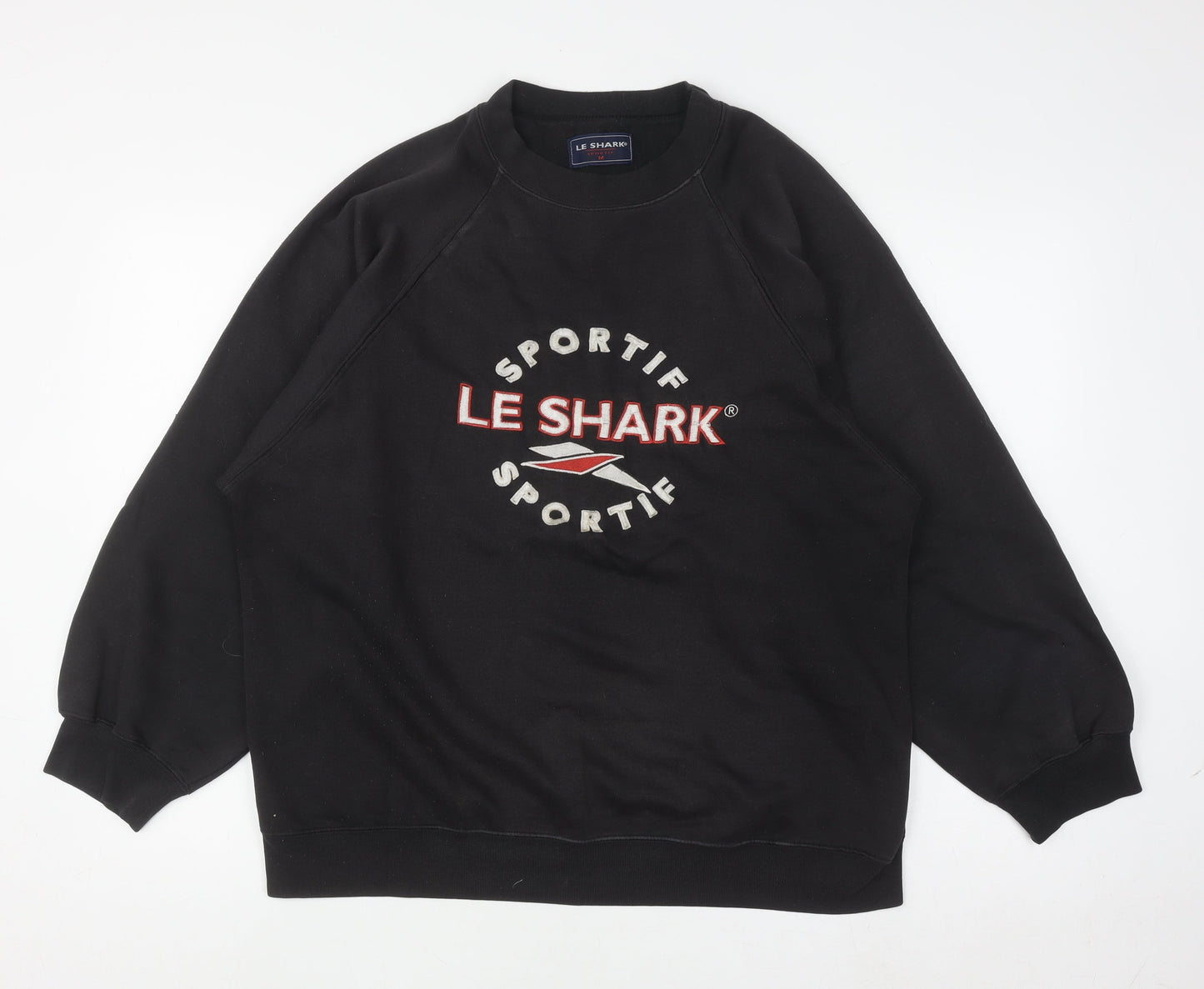 Le Shark Men's Black Medium Pullover Sweatshirt Embroidered Logo