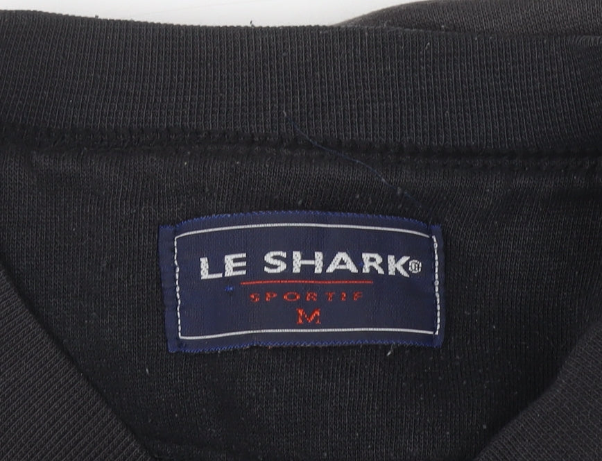 Le Shark Men's Black Medium Pullover Sweatshirt Embroidered Logo