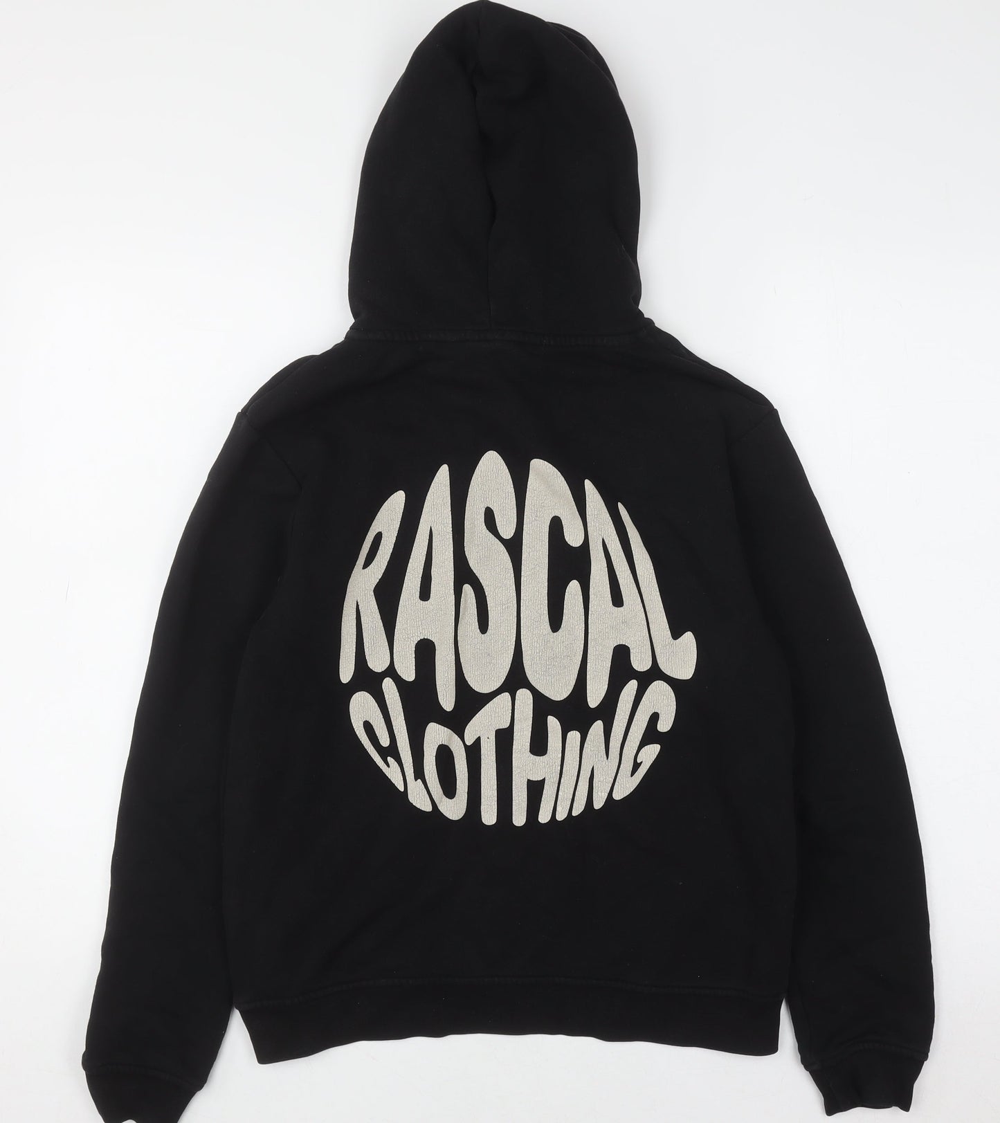 Rascal Boys Black Pullover Hoodie 13-14 Years Logo Graphic Hooded Sweatshirt