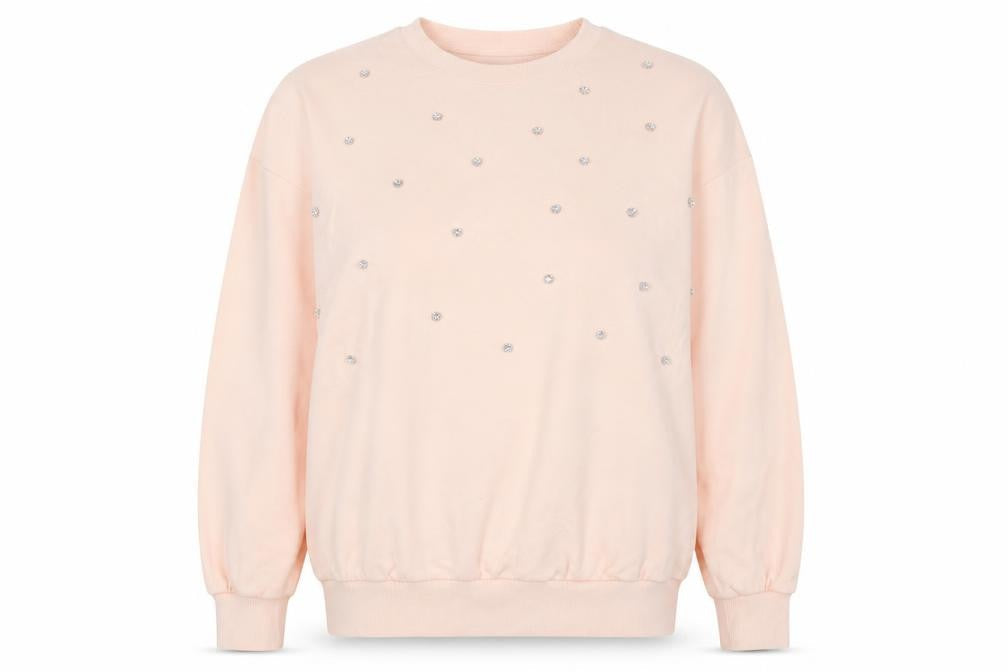 River Island Womens Pink Embellished Pullover Sweatshirt XS