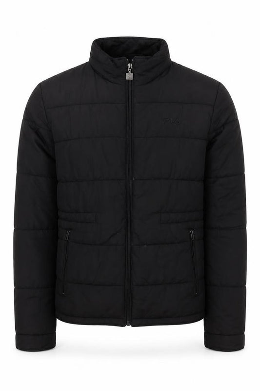 FILA Mens Black Puffer Jacket M Lightweight Quilted Zip Coat